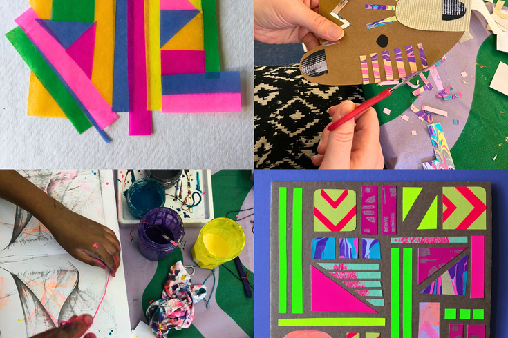 Collage, string printing