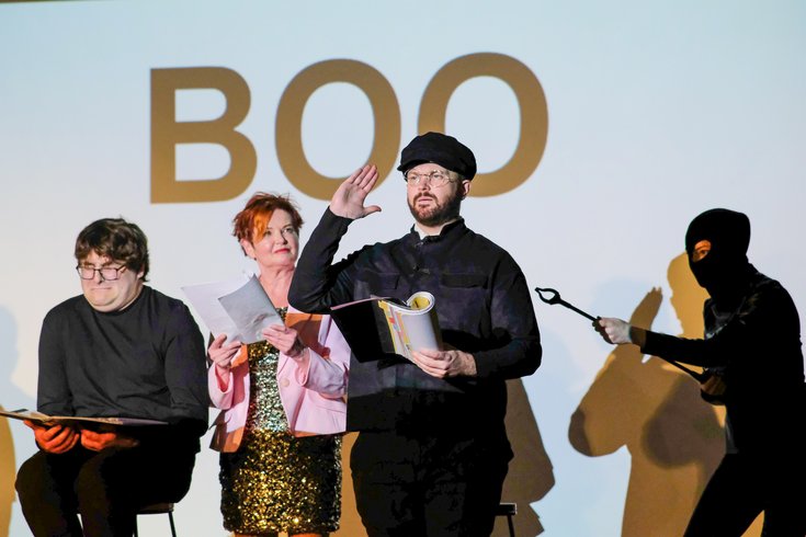 Photo by Mark Drinkwater of 'script in hand' scratch night at Sydenham Centre