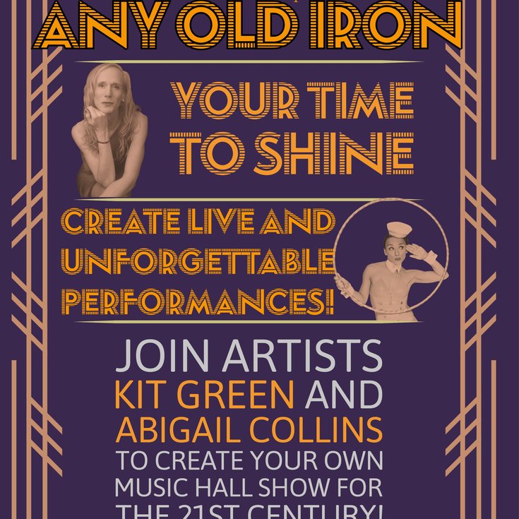 Vintage style flyer featuring lead artists Kit Green and Abi Collins