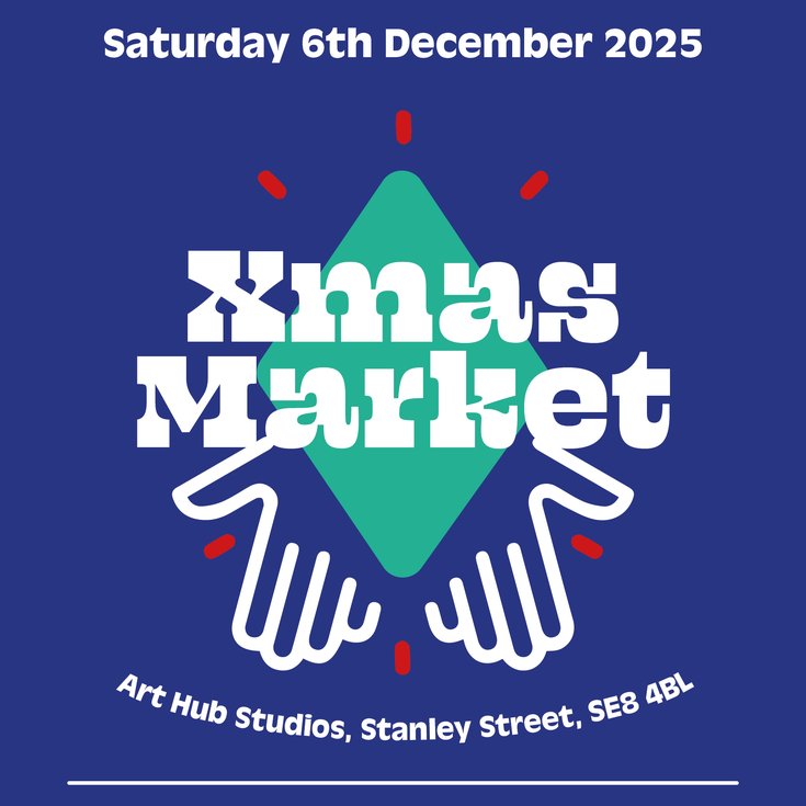 A promo poster saying xmas market with hands giving a present