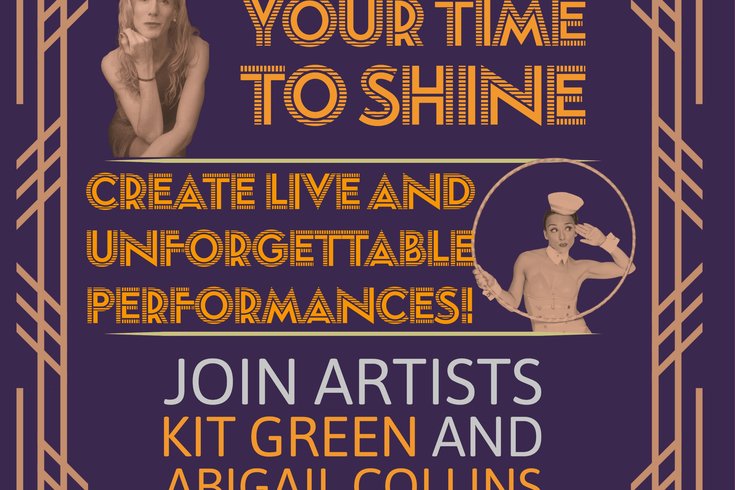 Vintage style flyer featuring lead artists Kit Green and Abi Collins