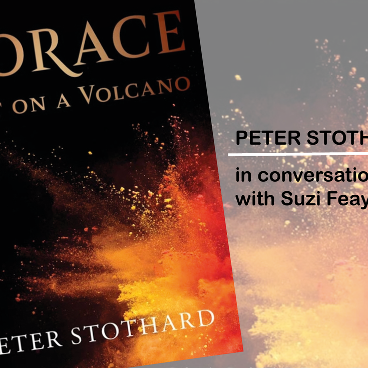 Book Cover for Peter Stothard's Horace Poet on a Volcano it features lava erupting