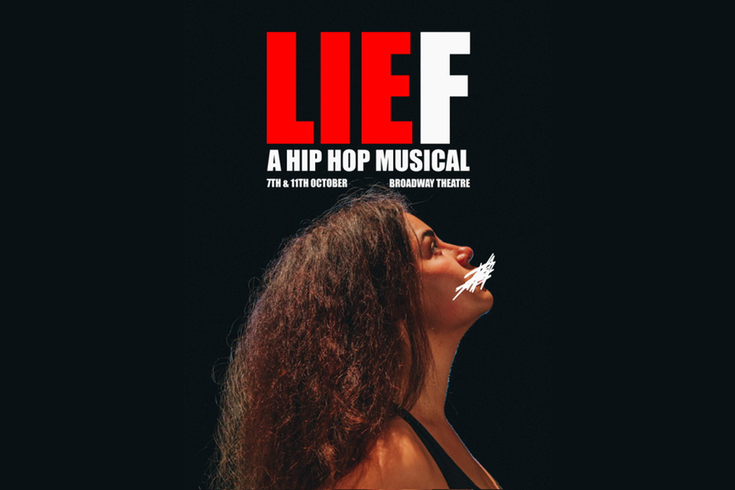 LIEF poster, woman looking up
