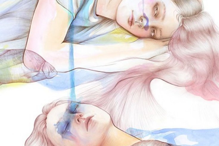 Two women in watercolours by Taddea Tinchon