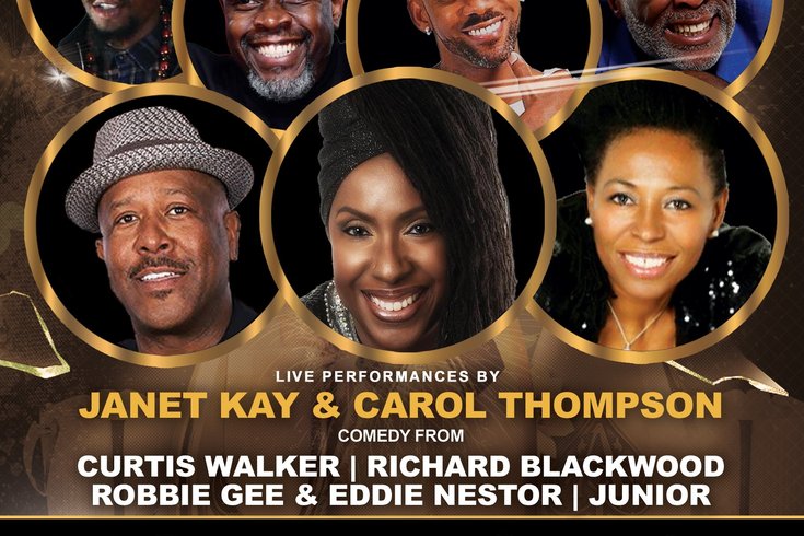 Promotional poster for "The Comedy Warehouse Mother's Day Special" featuring smiling headshots of six performers, including  comedians and musicians.