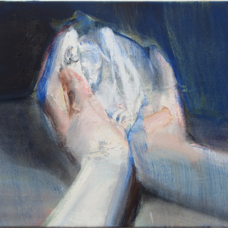 Soryun Ahn.The White Bat , oil on canvas ,2024