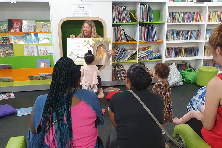 A baby rhyme time session the the library