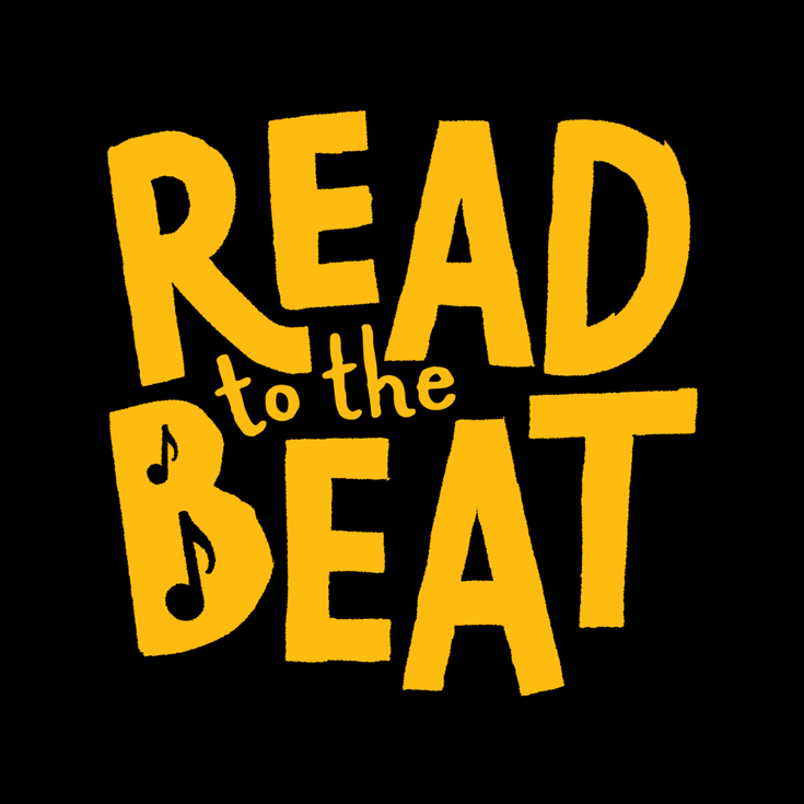 Illustrated text image which reads "Read to the Beat" with two musical notes within the letter B