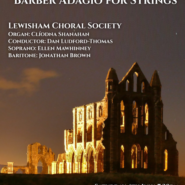 Lewisham Choral Society summer 2026 poster