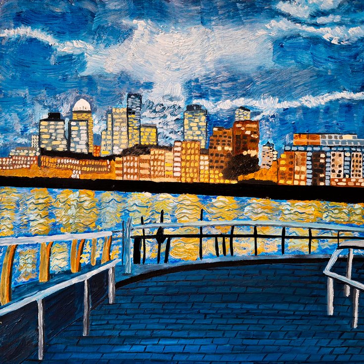 Winter Twilight on the River Thames, Greenwich (Amabel Barlow)