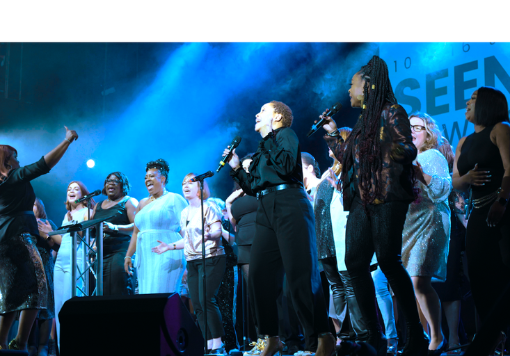 Choir performing on stage at SEEN festival
