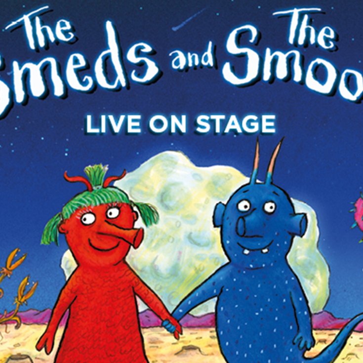 Red Alien and Blue Alien holding hands and standing on a planet