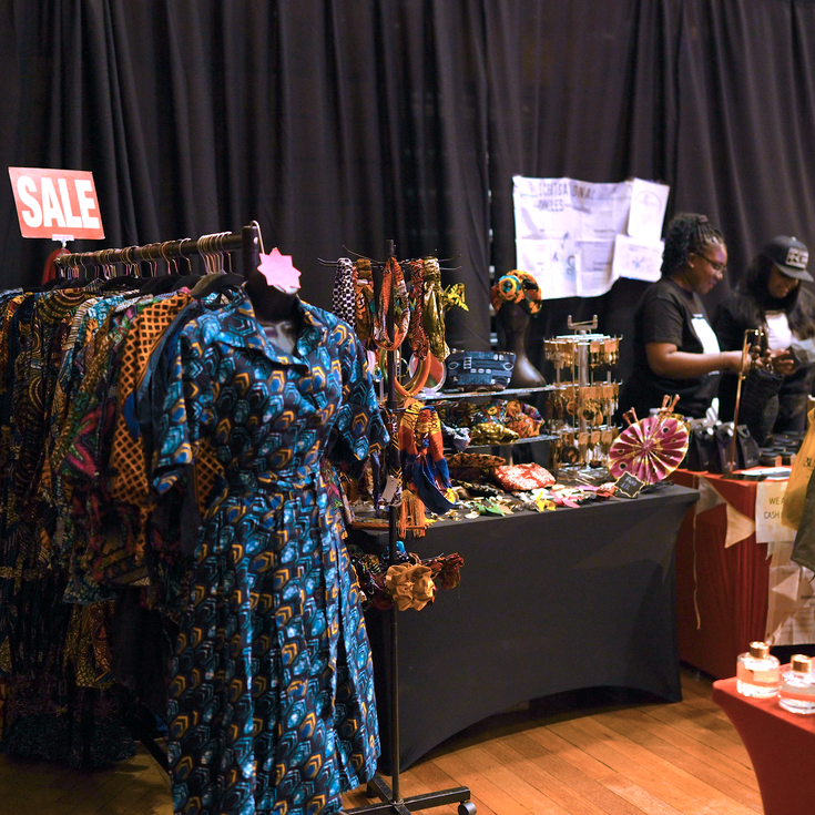 African dresses at indoor market