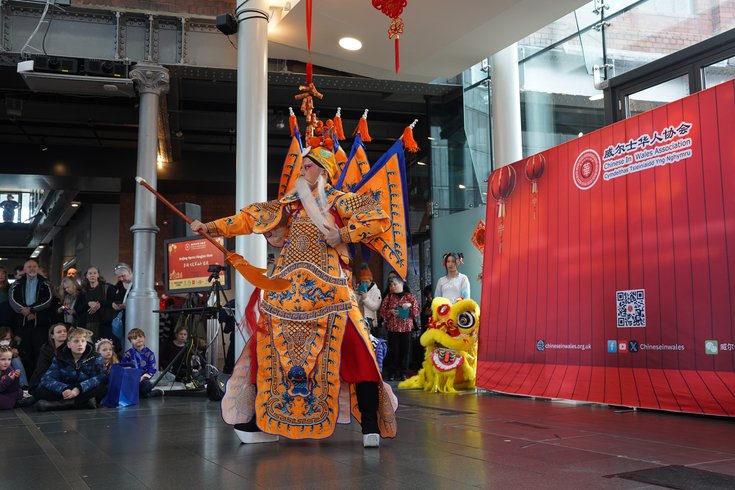 Costumed dancer performing Peking Opera