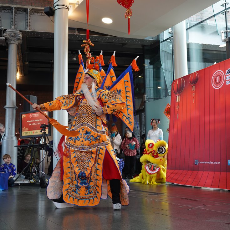 Costumed dancer performing Peking Opera