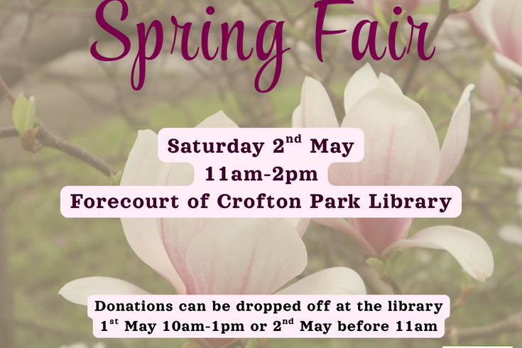 Event details on a background of magnolia flowers