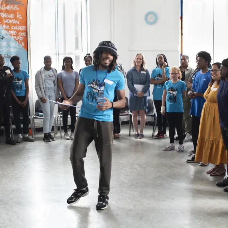 Young leader running session at out community event