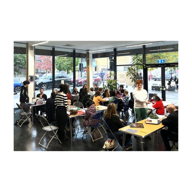 Photo of people playing dungeons and dragons in the library