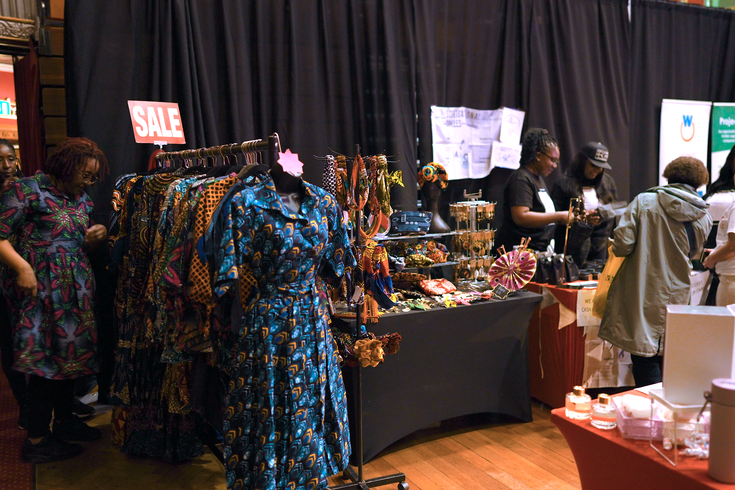 African dresses at indoor market