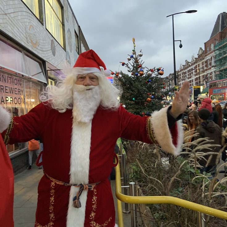 Santa at tree lighting ceremony