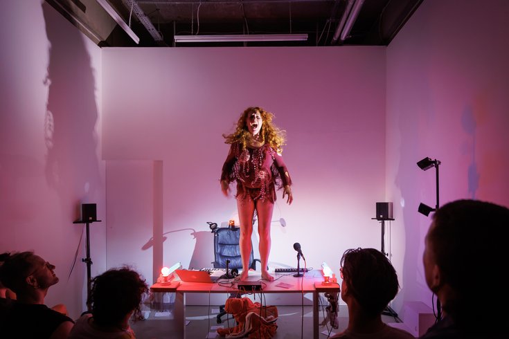 Documentation of Wormhole Of Our Formation by Catherine Hoffmann at VSSL Studio as part of Deptford X. Photographed by Eda Sancakdar.