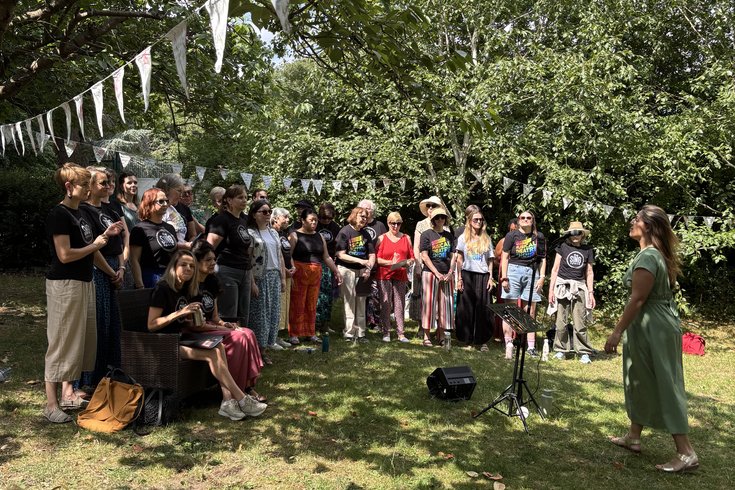 Singing at Mayow Park, Fundraising for St Christopher's Hospice, July 2025