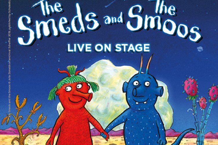 Red Alien and Blue Alien holding hands and standing on a planet