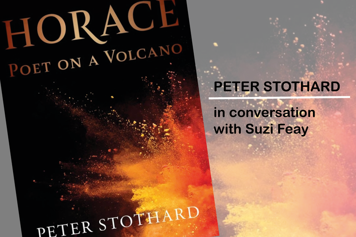 Book Cover for Peter Stothard's Horace Poet on a Volcano it features lava erupting