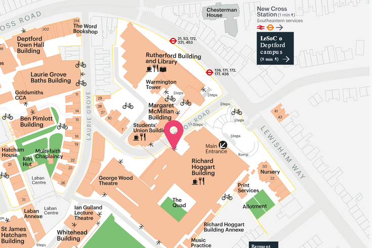 Goldsmiths, University of London Campus Map of the Goldsmiths Cinema