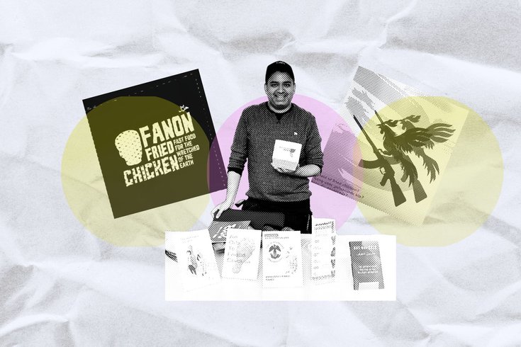 Photo of Hamja and their zines