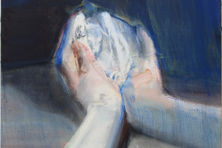 Soryun Ahn.The White Bat , oil on canvas ,2024