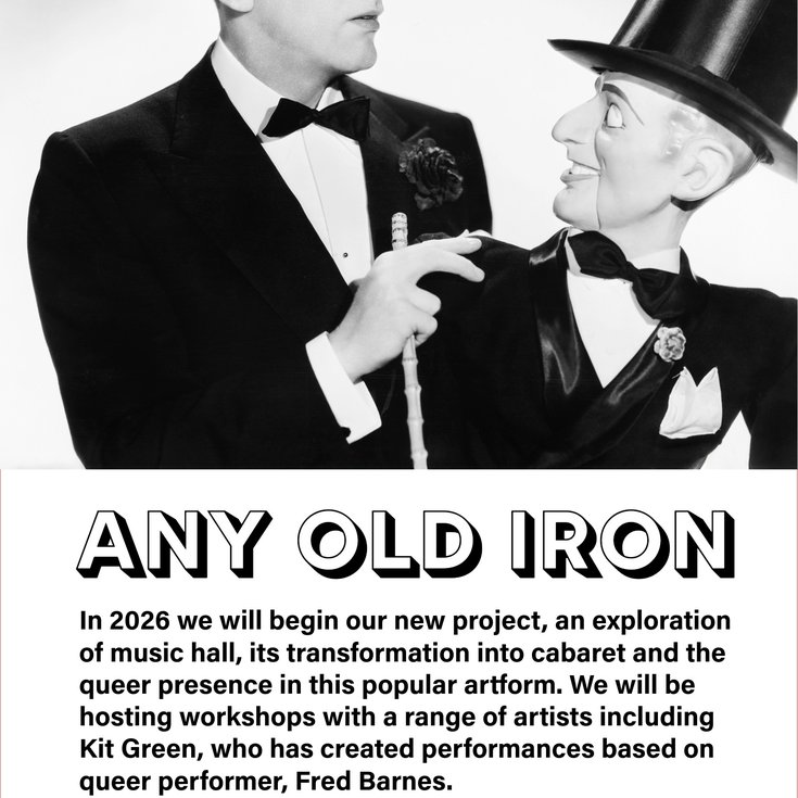 Publicity for Any Old Iron showing a ventriloquist and his doll