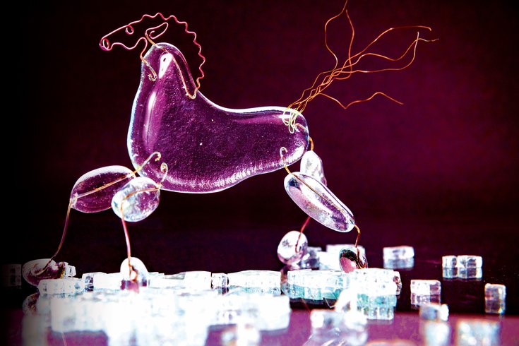 Purple glass horse