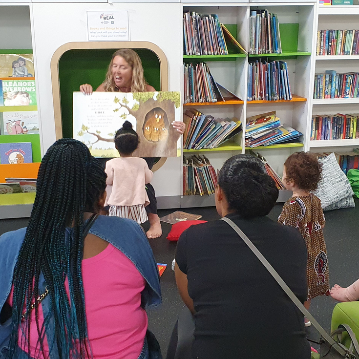 A baby rhyme time session the the library