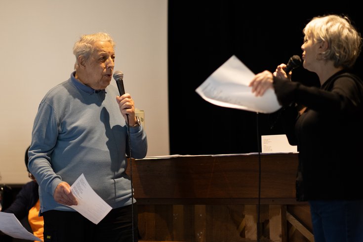 Ron and Rachel singing in the Meet Me Choir. Photo credit: Lucian Harriman.