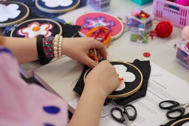 Embroidery workshop with Ashley Jess Knight.