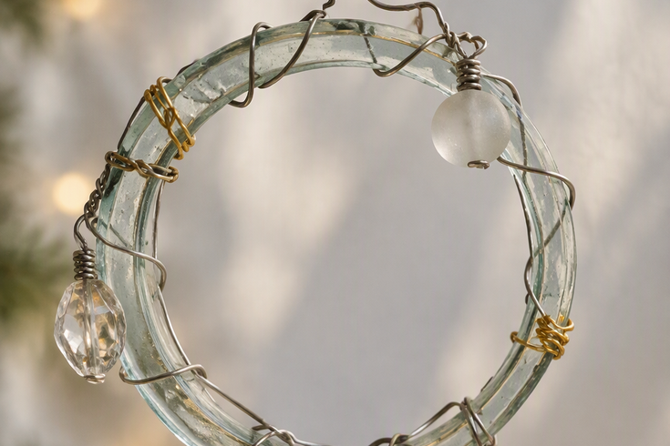 Glass ring decoration