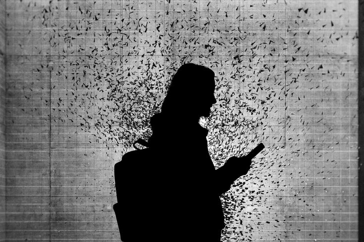 Silhouette of woman walking