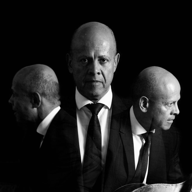 Leon Bosch in black and white, he apears 3 times, in profile and face on