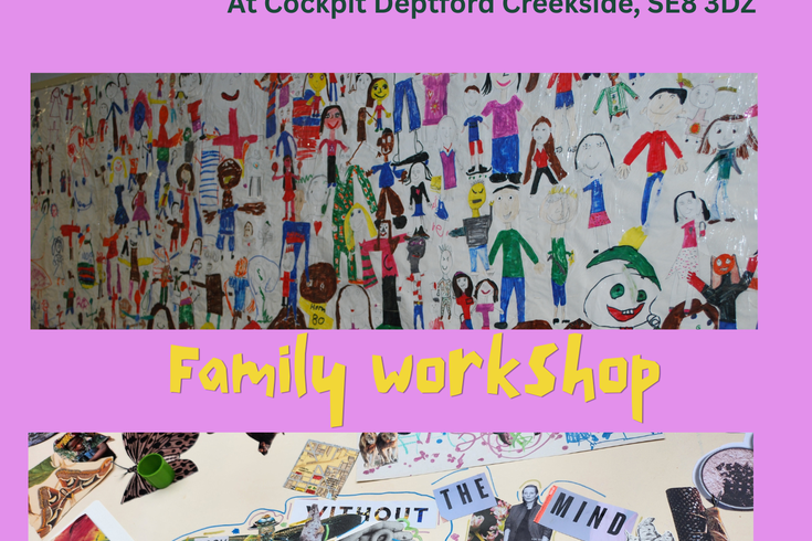 Image of children's art and information about the workshop