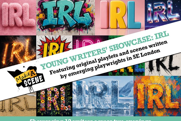 Make a Scene Young Writers' Showcase: I.R.L. leaflet front