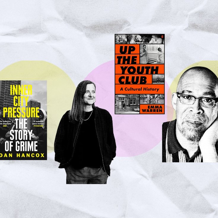 Photo of Dan Hancox, Emma Warren and Lloyd Bradley with their books