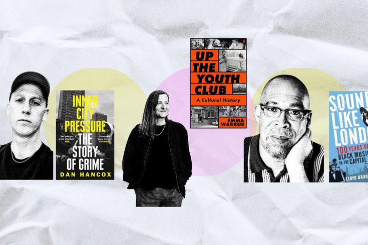 Photo of Dan Hancox, Emma Warren and Lloyd Bradley with their books