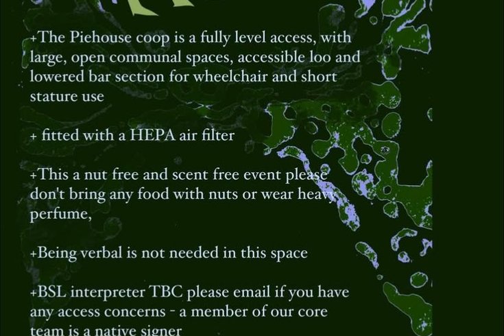 image of our access list. the lewisham website does not allow me to type out the full access information into here, so please do find it either on our instagram or in the eventbrite for our tickets.