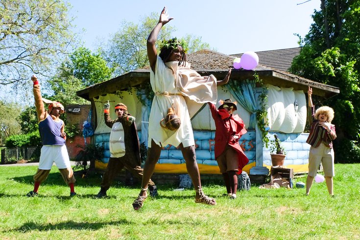 Photo by Mark Drinkwater of outdoor production Aesop's Fables in Home Park, May 2023