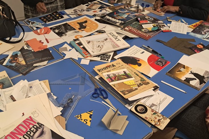 Collage workshop table